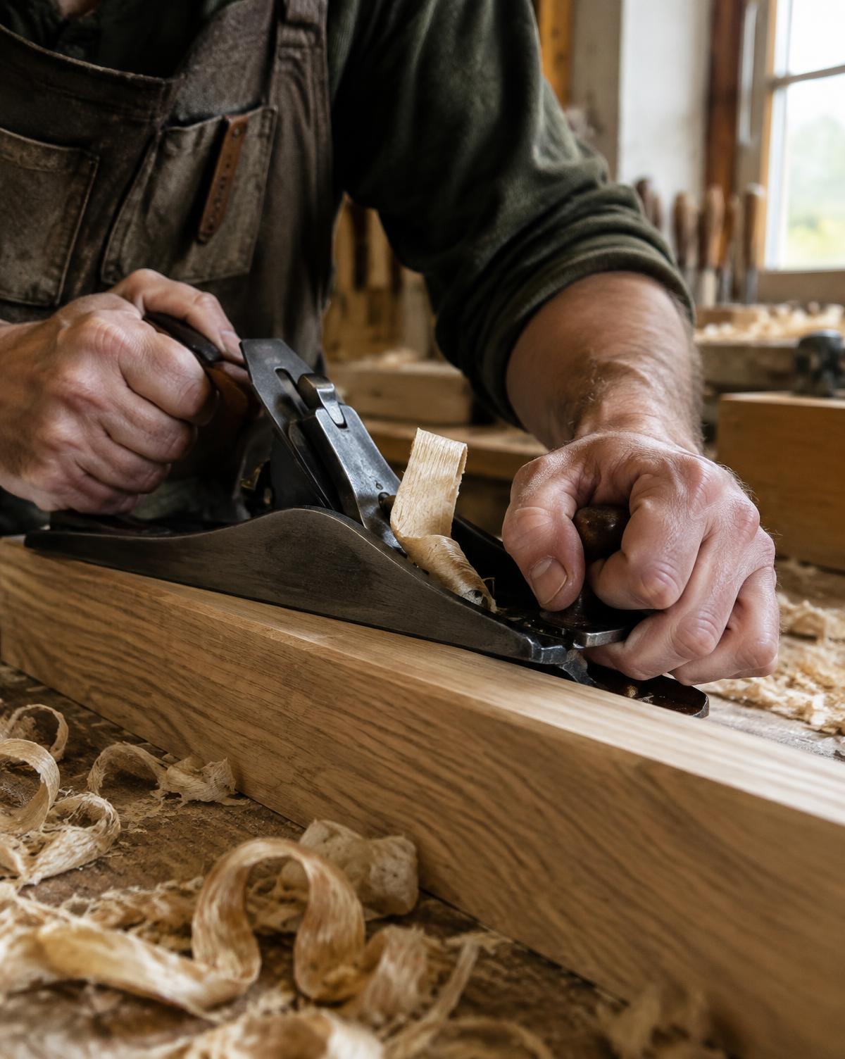 Arbeit am Holz in der Werkstatt